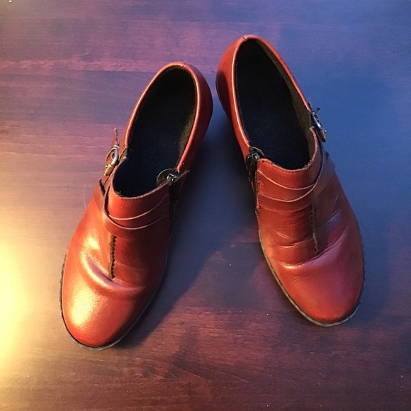 Burgundy slip on block heels, Rieker Sz EU37 - Picture 10 of 12